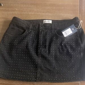 Universal Thread Black Mini Skirt with Stud Accents